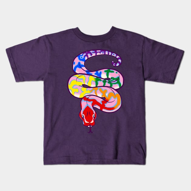 Pride Python Kids T-Shirt by Copperbora